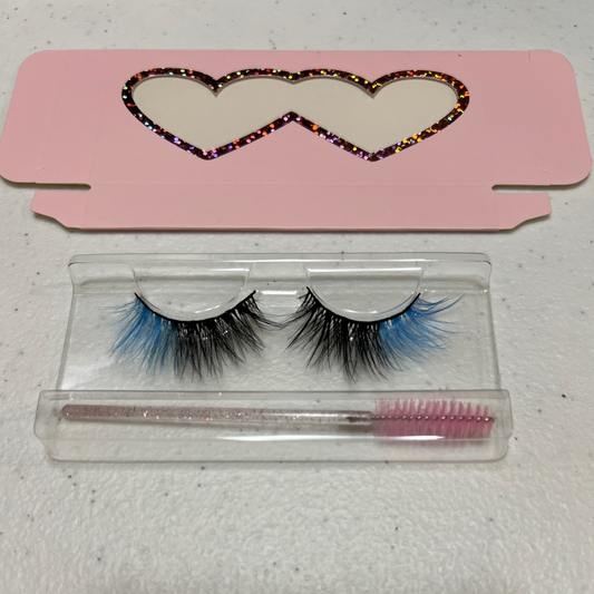 Bluish Blue Lashes/ Lash Brush